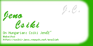 jeno csiki business card